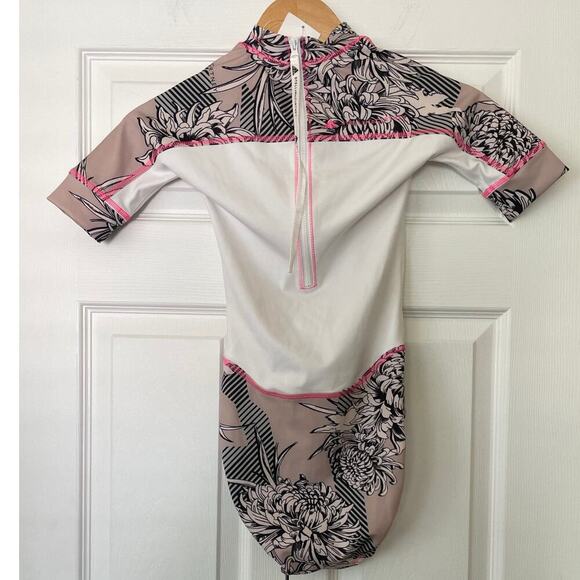 Adidas Stella McCartney  Tan Floral Future Playground Bodysuit • Size  XXS - Picture 3 of 3